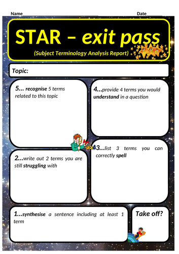 Exit pass - subject terminology analysis report