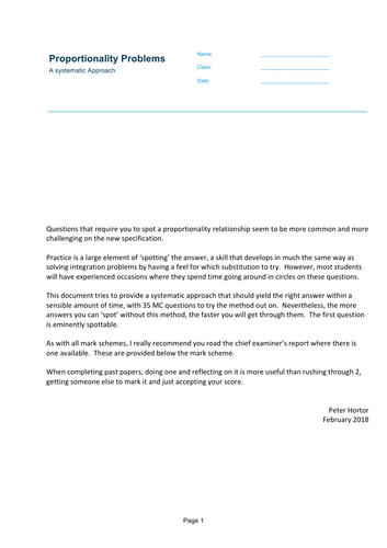 Proportionality Qs in A Level Physics