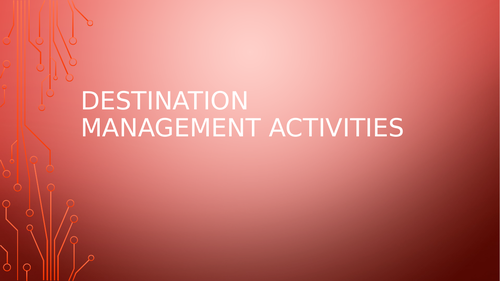 DESTINATION MANAGEMENT TRAVEL AND TOURISM MIND MAP FOR KEY POINTS