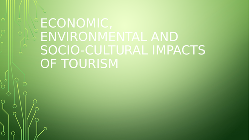 Mindmap: The Economic, Environmental, Socio-Cultural impacts of tourism