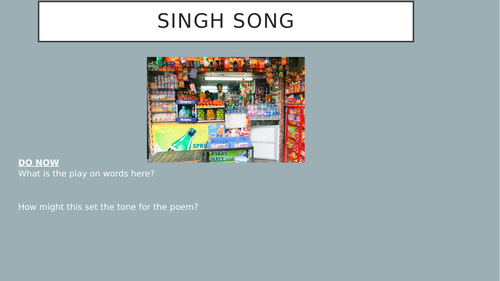 Singh Song by Daljit Nagra
