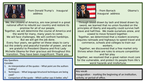 Non fiction texts to analyse