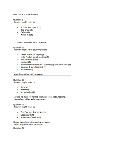 BTEC Award Public Services Unit 1 A.1 (5 complete lessons and assessment)