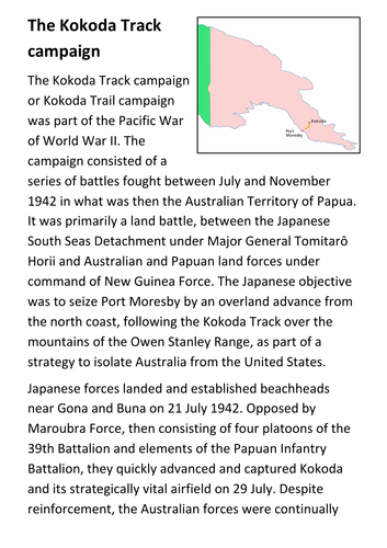The Kokoda Track campaign Handout