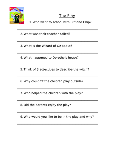 Stage 4 Oxford Reading Tree Comprehension Activities