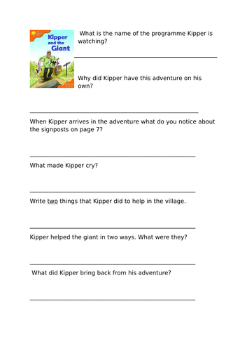 Stage 6 Oxford Reading Tree Comprehension Activities