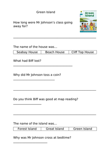 Stage 8 and 9 Oxford Reading Tree Comprehension Activities