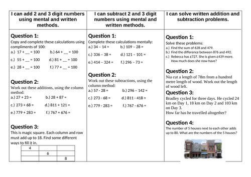 Addition and Subtraction Worksheet