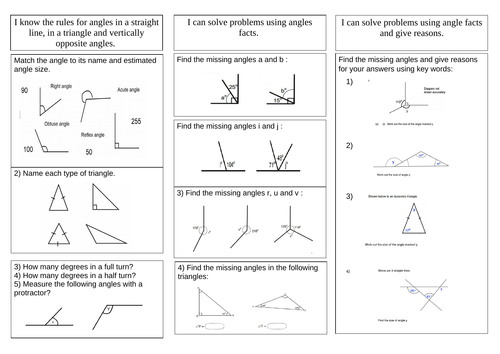 Angle Rules Worksheets