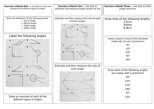 Angles Worksheet