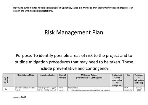 NPQSL 2019 Appendix Risk Management Plan