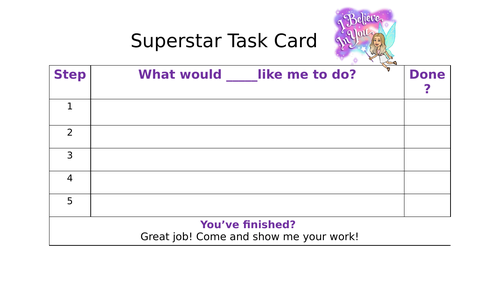 Independent Instruction Task Cards