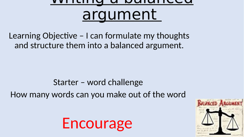 balanced argument essay structure