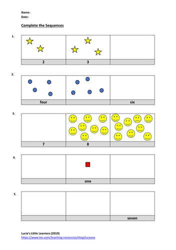 Year 1, Place Value, Counting forwards up to 10, Whole lesson , teaching PowerPoint and worksheets