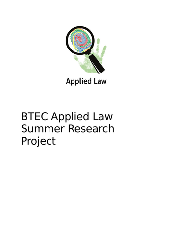 Intro to BTEC Applied Law - Summer Project