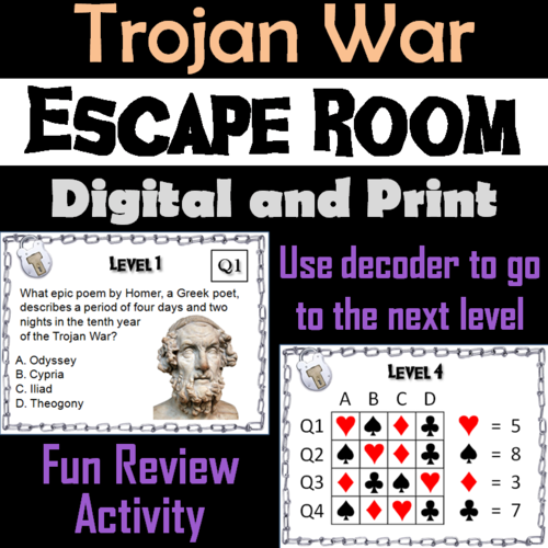 Trojan War Activity: Escape Room Social Studies (Homer's Iliad and Odyssey)