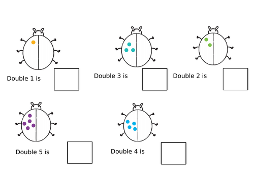 Ladybird Doubles up to 10/20 Worksheets