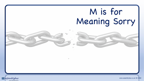M is for Meaning Sorry