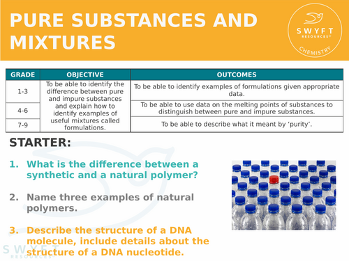 NEW AQA GCSE (2016) Chemistry - Pure substances & mixtures