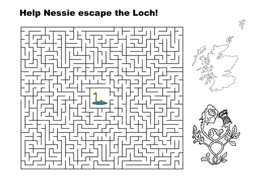 Help the Loch Ness Monster (Nessie) esacpe maze puzzle