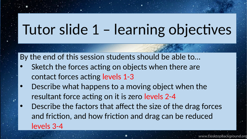 Forces: Friction and Drag.  AQA Activate  lesson 1.3.1 KS3 Suitable for non-specialist delivery