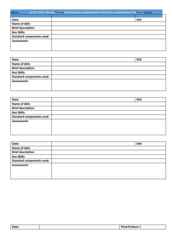 NEA 2 Practical Assessment Record Sheet | Teaching Resources