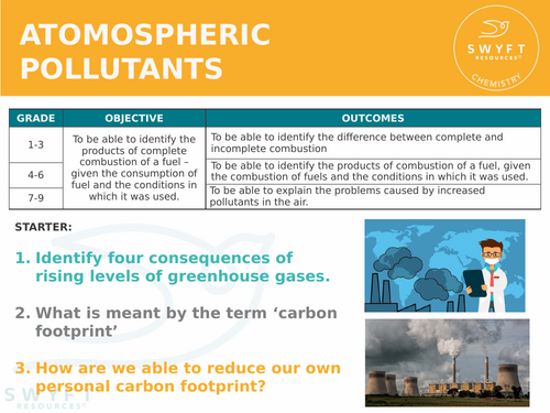 NEW AQA GCSE (2016) Chemistry  - Atmospheric Pollutants