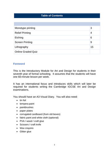 Introduction to Print-making