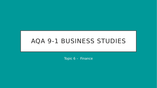 AQA Business 9-1 - Finance