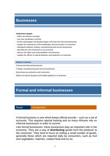 Businesses: An introduction