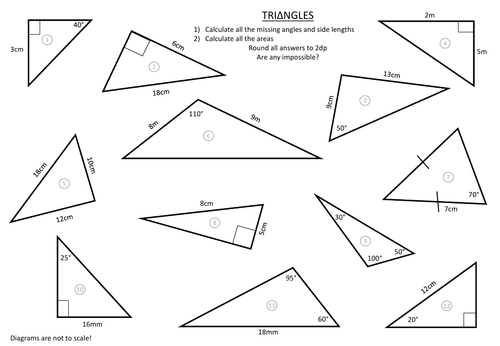 Triangles - sides, angles, and area