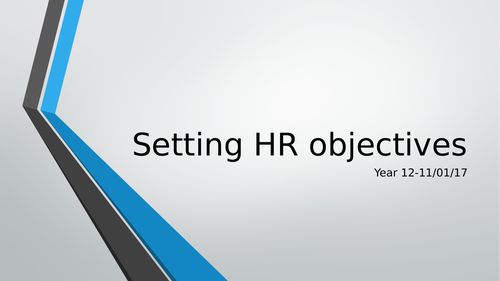 Setting HR Objectives