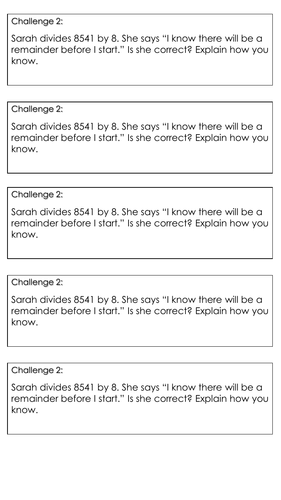 Year 6 Written Division (1 digit)