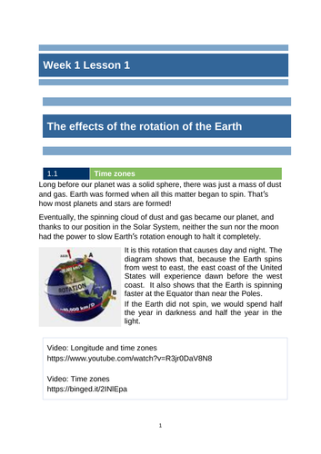 Effects of the movement of the Earth