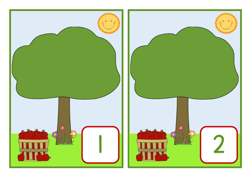 Apple tree numbers to 10, SEN / ASD / EYFS / KS1. One to one correspondence / ordering to 10