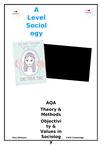 Sociology Values and Objectivity booklet