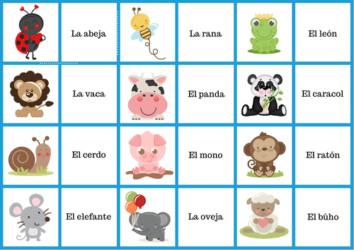 Spanish dominoes (Animals)