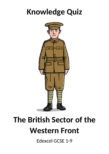 Trenches Quiz Booklet (Edexcel GCSE 9-1)