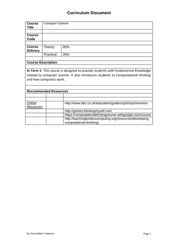 Curriculum Computer Science for Year 6 ( Computational thinking and Blockly Block Programming)