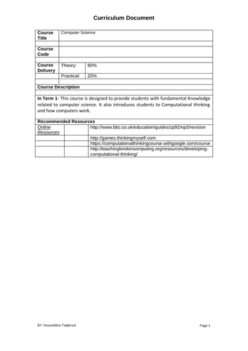 Curriculum Computer Science for Year 7 ( Computational thinking and Blockly Block Programming)