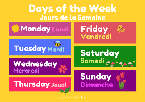 French English Days Of The Week Primary Classroom Res - vrogue.co