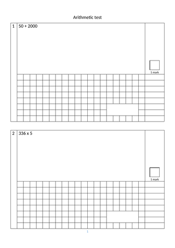 Arithmetic tests Year 6 by bravenhill123 | Teaching Resources