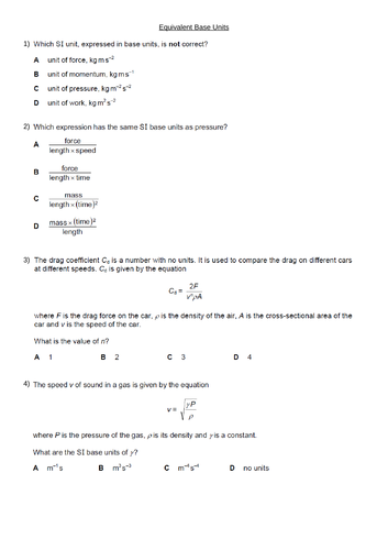 SI Units and Prefixes