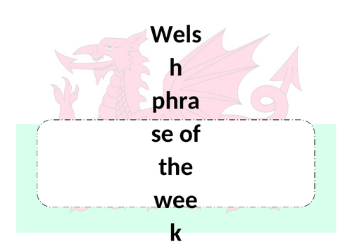 Welsh Phrase of the Week display Poster