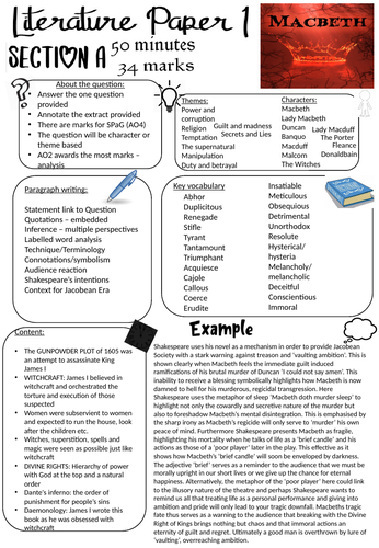 AQA Literature Paper revision with examples