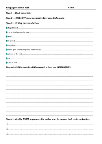 Language Analysis template