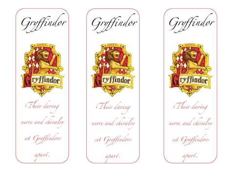 harry potter bookmarks teaching resources