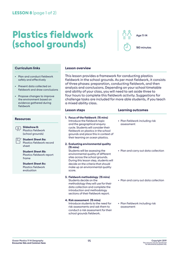 Plastic field work on school grounds