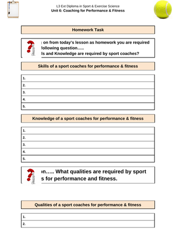 Coaching for Performance and Fitness