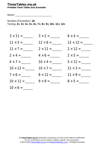 Times Table Intervention or Whole School Programme